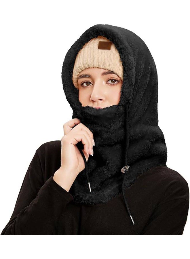 CLENEA Balaclava Winter Ski Mask for Men Women, Fleece Face Mask, Women Hat Neck Windproof Hooded Scarf, Cold Weather Warm Face Cover - Image 1